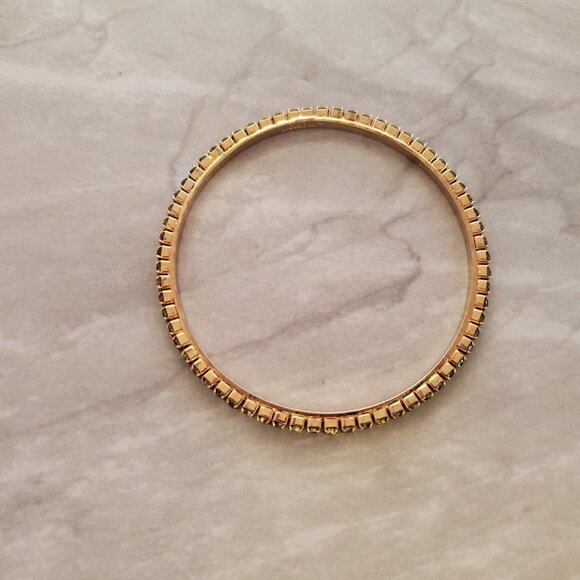✨ J.Crew Rhinestone Crystal Pave Green Bangle Bracelet ✨ - Picture 8 of 10